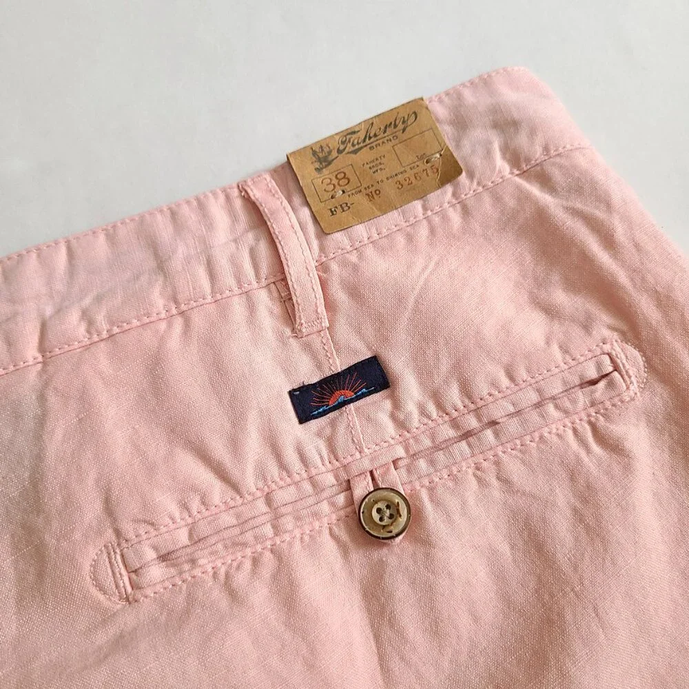 New Faherty Men's 38W Linen Blend Shorts Chino $98